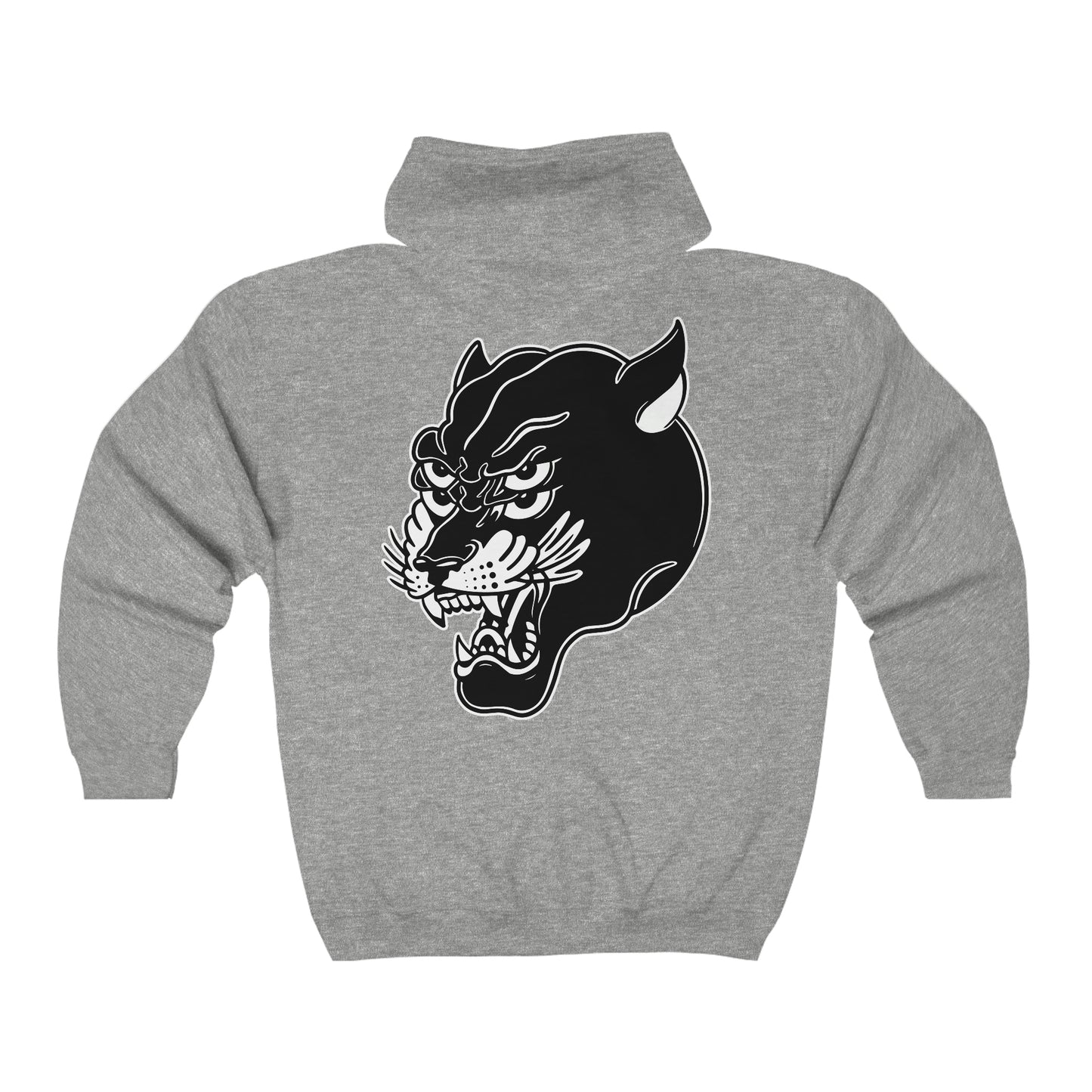 Unisex Heavy Blend™ Full Zip Hoodie | Mothers Tattoo Double Panther Logo by Brendan Houston (IG: @ohbhave)