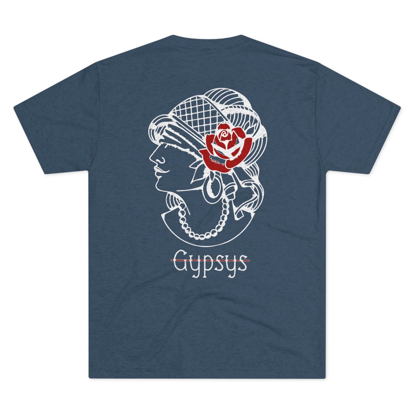 Unisex Tri-Blend Crew Tee | Gypsy's Red Rose Gypsy Lady (by @ryseart)
